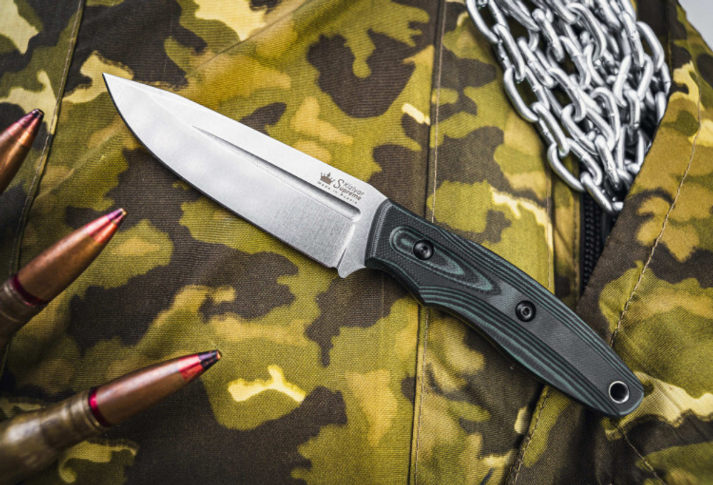 Нож Kizlyar Supreme CITYHUNTER Elmax SW G10-BGH PS (StoneWash, G10 Handle, Poliamide Sheath)