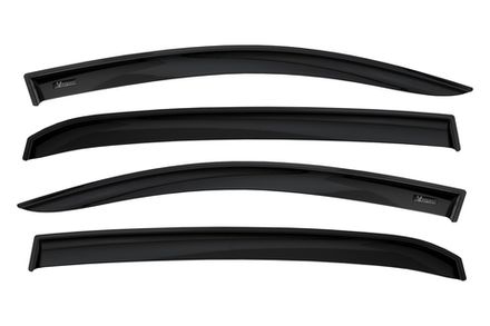 Дефлекторы окон Vinguru KIA Rio X-line 2017-н.в./хетчбек /накладные/скотч /к-т 4 шт./литьевой поликарбонат