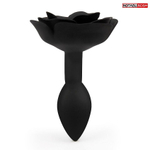 Черная гладкая анальная втулка-роза
