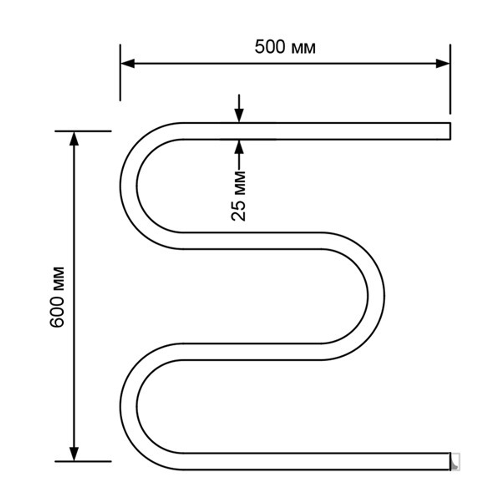 Полотенцесушитель MIXLINE SIMPLE M 60x50 (кнопочный выкл, 192 Вт) ХРОМ