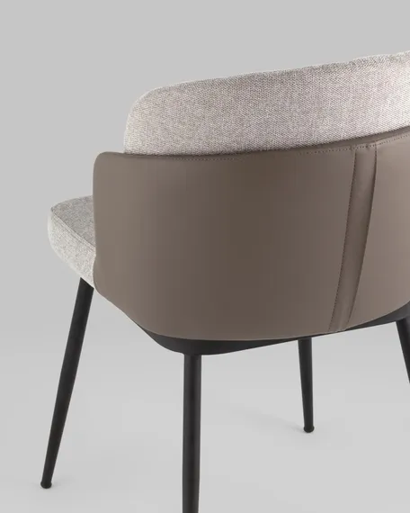 Стул Penn серая рогожка/коричневая экокожа