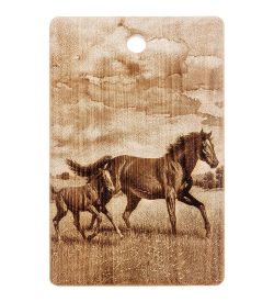 Народные промыслы КД-02/085 Доска разделочная средняя «Лошади»