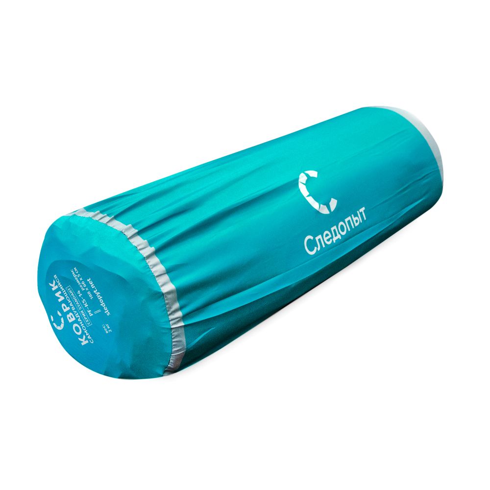 Коврик самонадувающийся СЛЕДОПЫТ, 188x66x5 cм, стандарт, бирюзовый/серый/10/