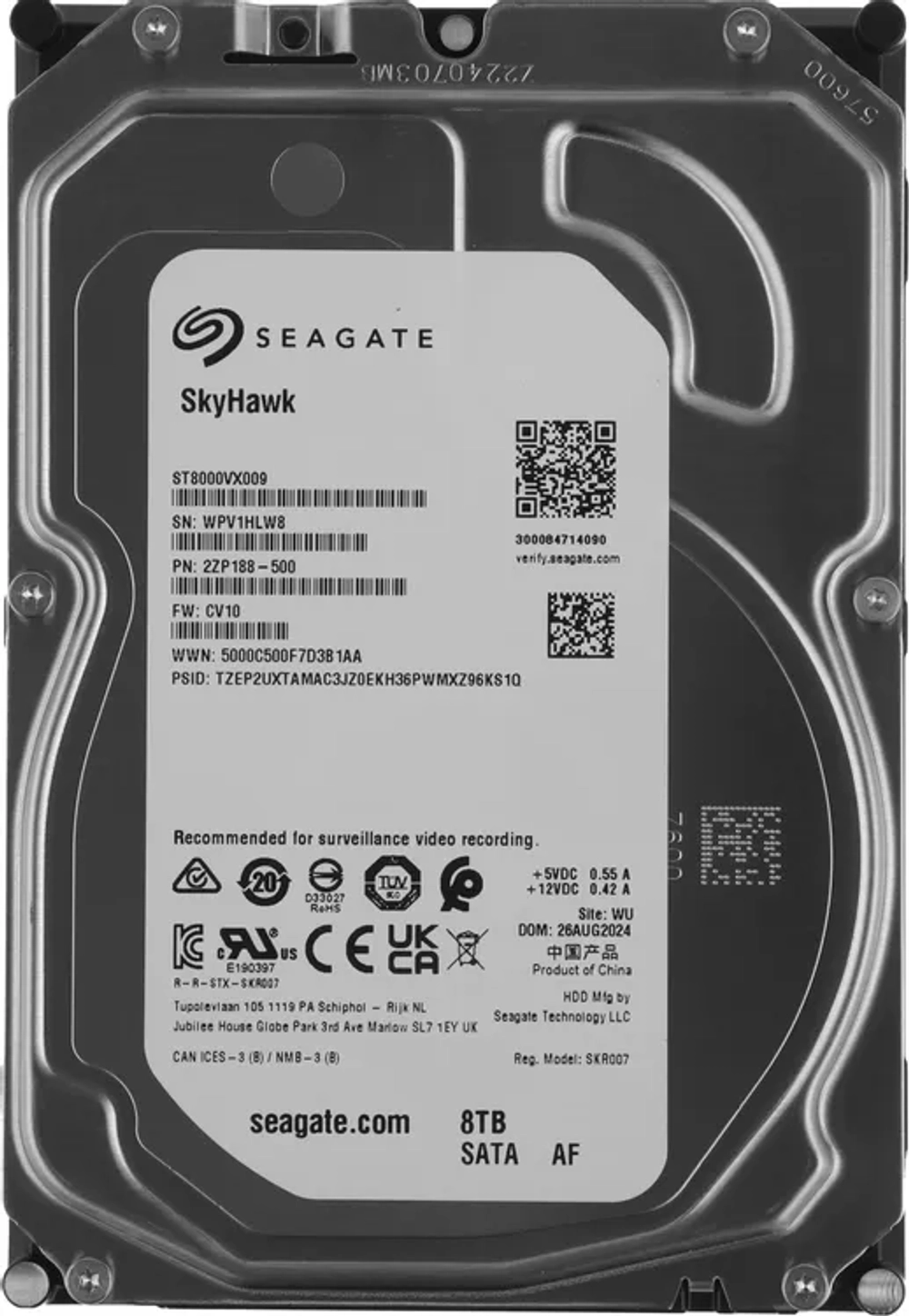 Жесткий диск Seagate SkyHawk Surveillance 8TB [ST8000VX009]