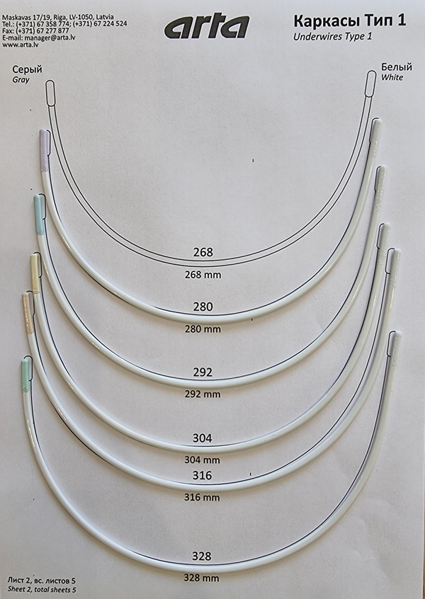 Каркасы для бюстгальтера усиленные с нейлоновым покрытием тип 1 (Китай)