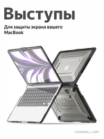 Бампер MosSeller c подставкой для MacBook Air 15.3 (M2, M3, M4, M5), Черный