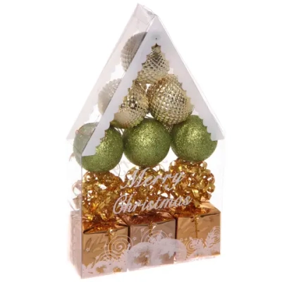 Набор украшений «Домик мечты» 4 см, Золото, салатовый