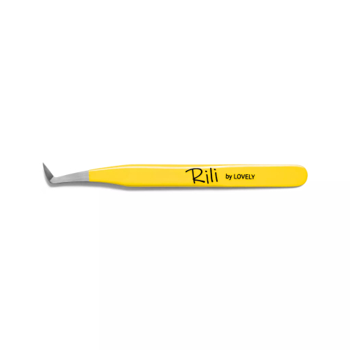 Rili Пинцет для наращивания ресниц тип Круглый сапожок (Yellow Line)