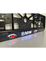 Рамка для номера с подсветкой. BMW RED Глаза