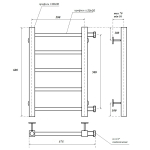 Полотенцесушитель водяной Point Вега PN71556 П5 500x600 с боковым подключением 500, хром