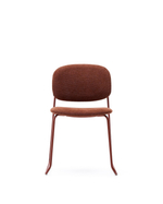 Стул Meli из терракотовой шенилли с терракотовыми металлическими ножками