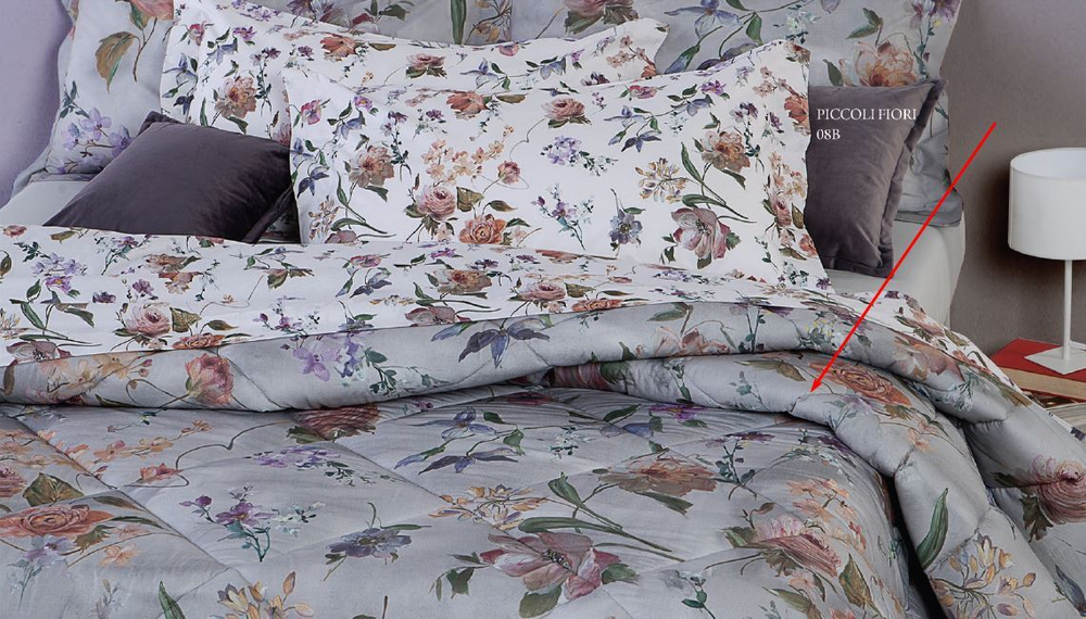 Постельное белье 2 спальное евро Mirabello Luce Sui Fiori 08N Grigio