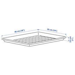 IKEA BAGGMUCK  (ИКЕА БАГГМУСК)  -  Коврик для обуви, внутренний/наружный/серый, 46x35 см