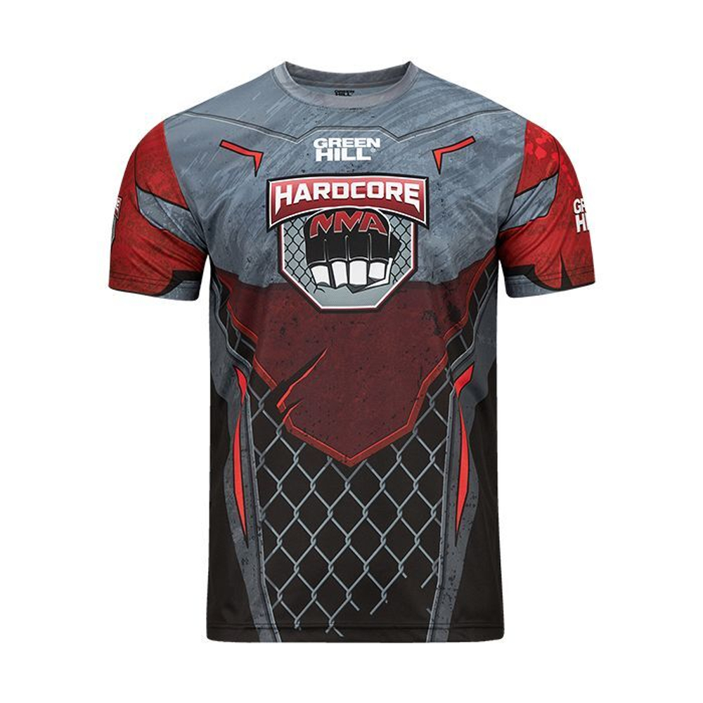 TSH-10570 Футболка HARDCORE MMA красно-чёрная