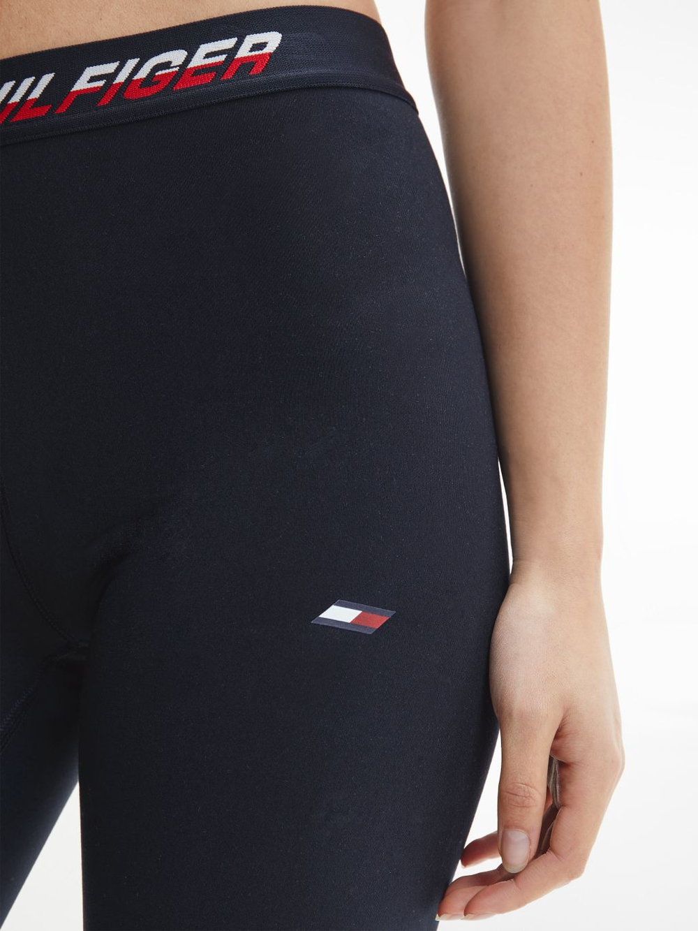 Леггинсы Tommy Hilfiger RW Tape - desert sky split logo tape