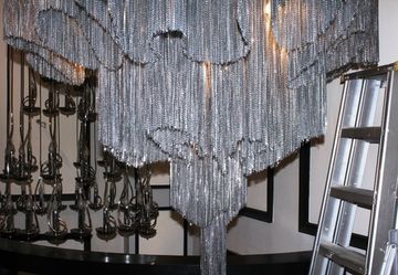 Terazani stream  chandelier  by B. Baylar for Terzani ( silver )