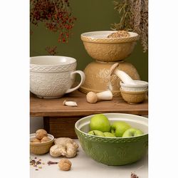 Миска зеленого цвета с рельефным узором Ягоды Тайги из коллекции Russian North, 2,5 л