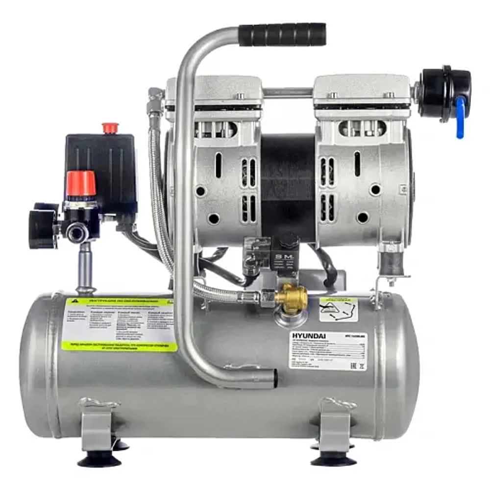 Компрессор Hyundai HYC 14206LMS безмасляный 140л/мин 6л 750Вт серебристый
