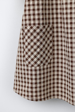 ZARA ПЛАТЬЕ В КЛЕТКУ, БЕЖЕВО-КОРИЧНЕВЫЙ
