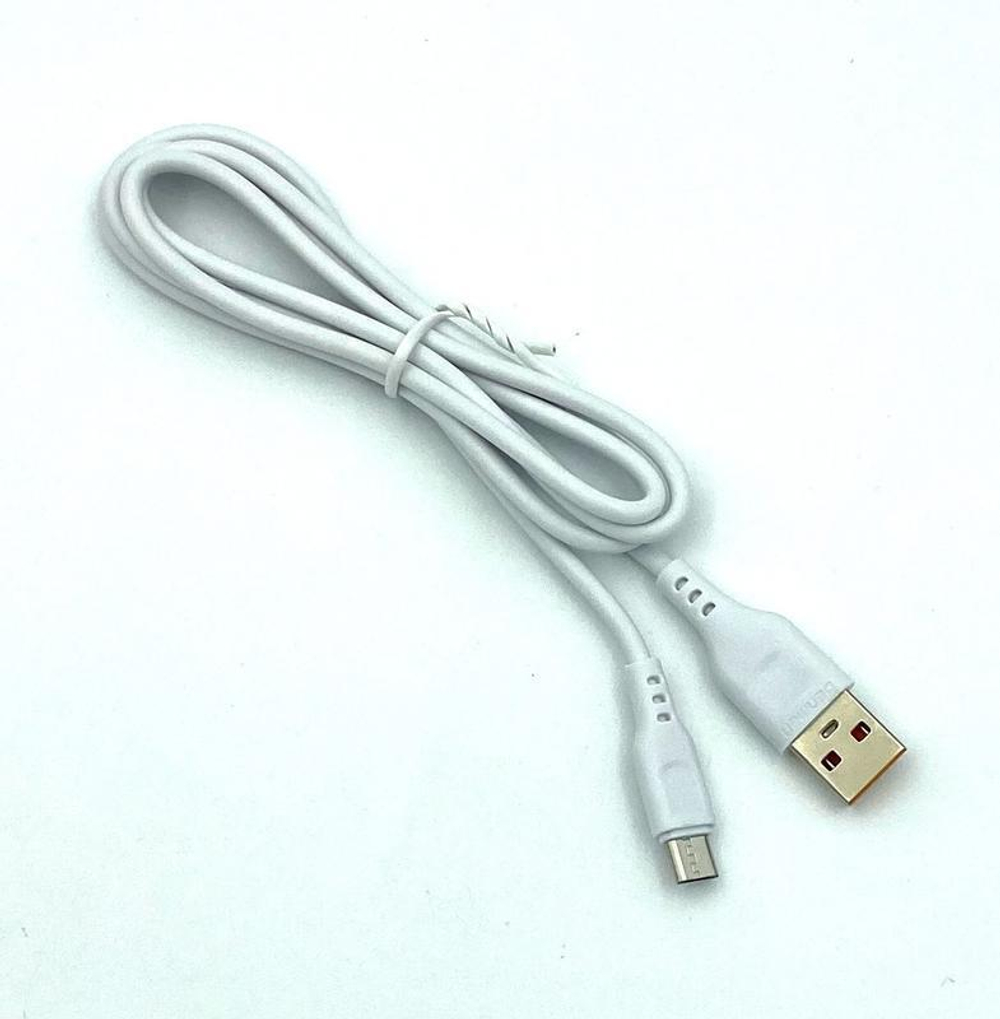 Кабель DENMEN D01V USB-microUSB 2.4A 1м PVC White