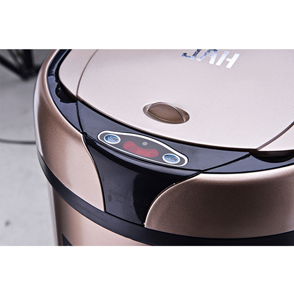 Ведро для мусора сенсорное, круглое, нерж, внутр ведро, Foodatlas JAH-9110, 6 л (золотой)