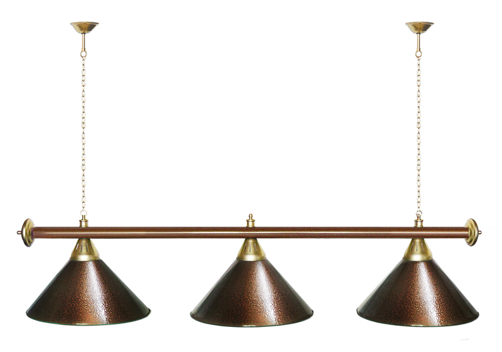 Лампа STARTBILLIARDS 3 пл. (плафоны зеленые,штанга золотая,фурнитура золото)