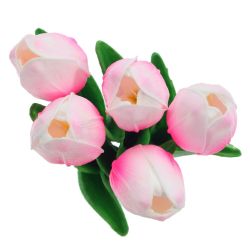 GAEM Цветы искусственные "Букет Тюльпанов" (Real Touch), L10 W10 H34 см