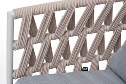 "Диего" кресло плетеное из роупа, каркас алюминий светло-серый (RAL7035) муар, роуп бежевый круглый, ткань светло-серая