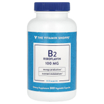 The Vitamin Shoppe, Витамин B2, рибофлавин, 100 мг, 300 растительных капсул