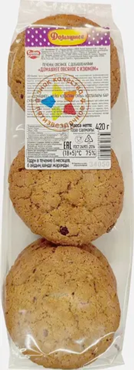 Печенье Домашнее овсяное с изюмом 420г
