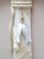 Декор на стену для интерьера "Якорь с канатом" 77 см