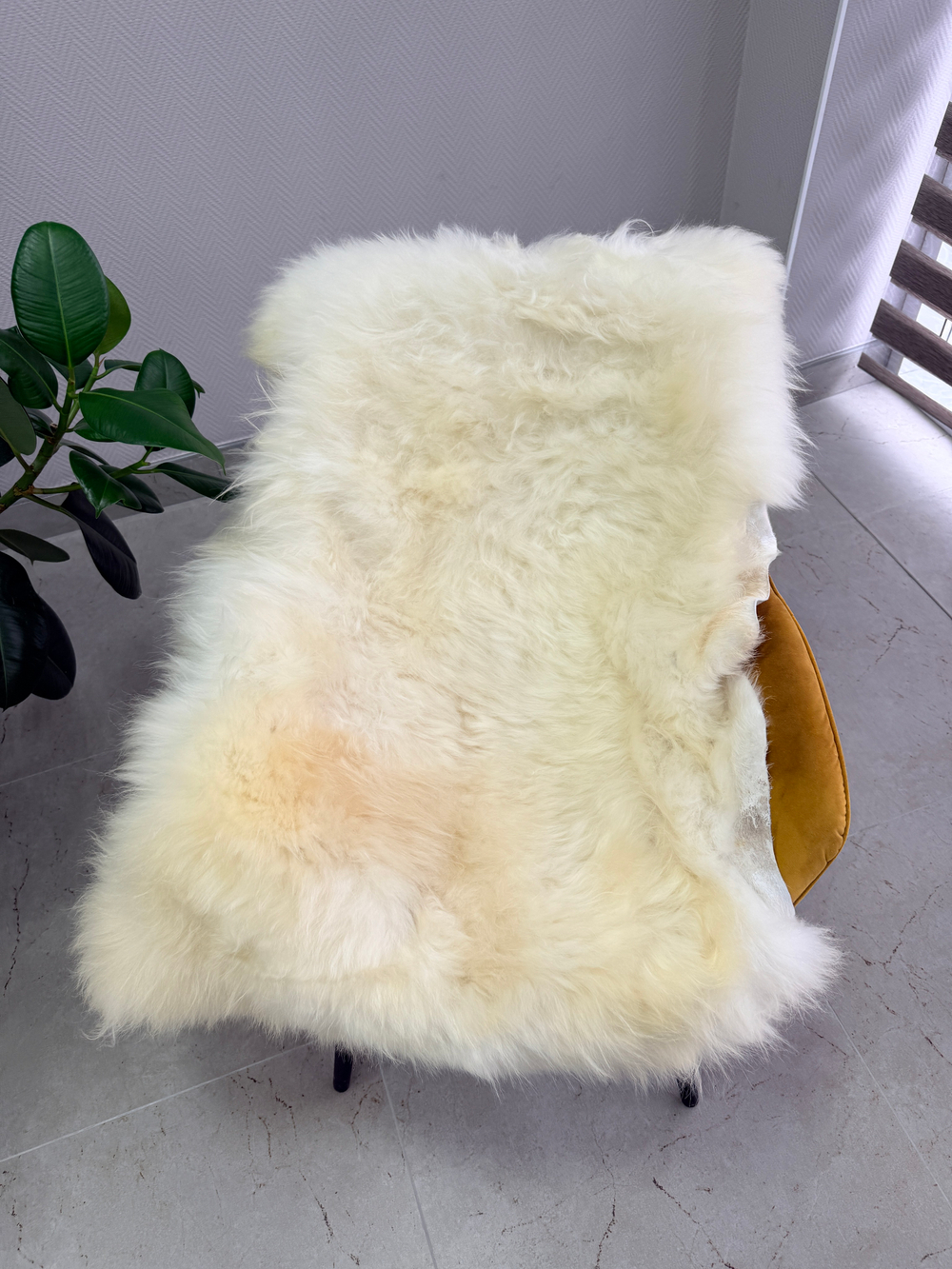 Шкура коврик меховой прикроватный овчина, 120х65 см.