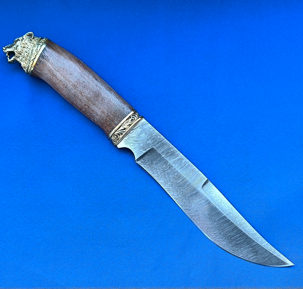 Нож ковка Князь Дамаск, латунное литьё