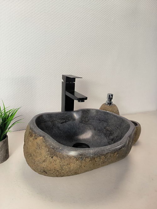 Раковина из речного камня RS-66005 38х32х15 из натурального камня