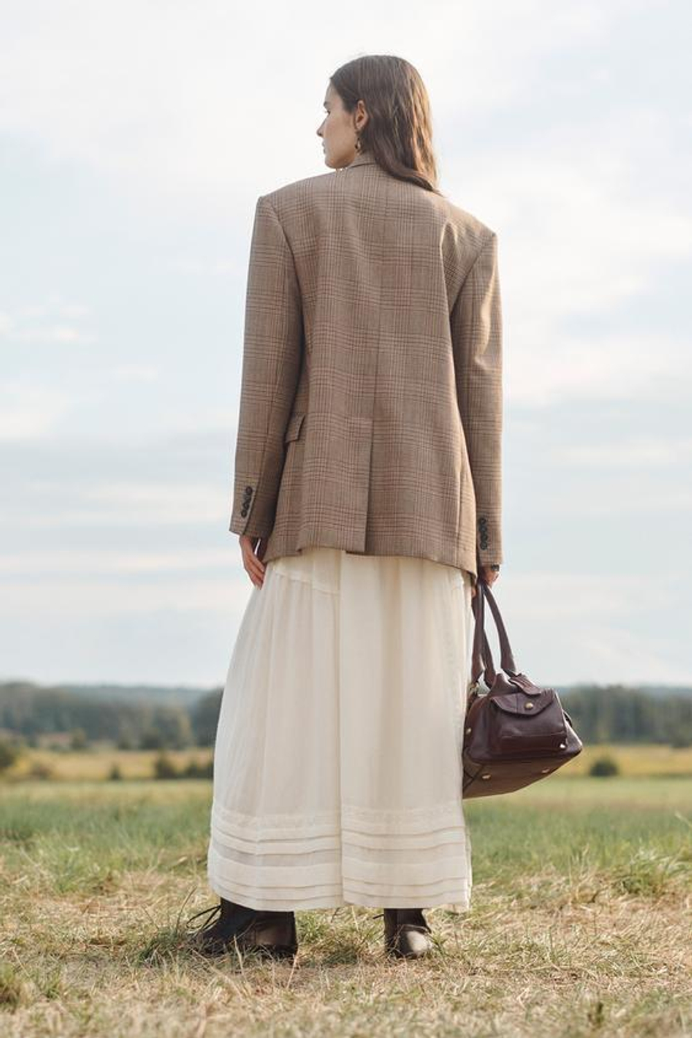 ZARA ШЕРСТЯНАЯ ЮБКА С КРУЖЕВНОЙ ОТДЕЛКОЙ, ЭКРЮ