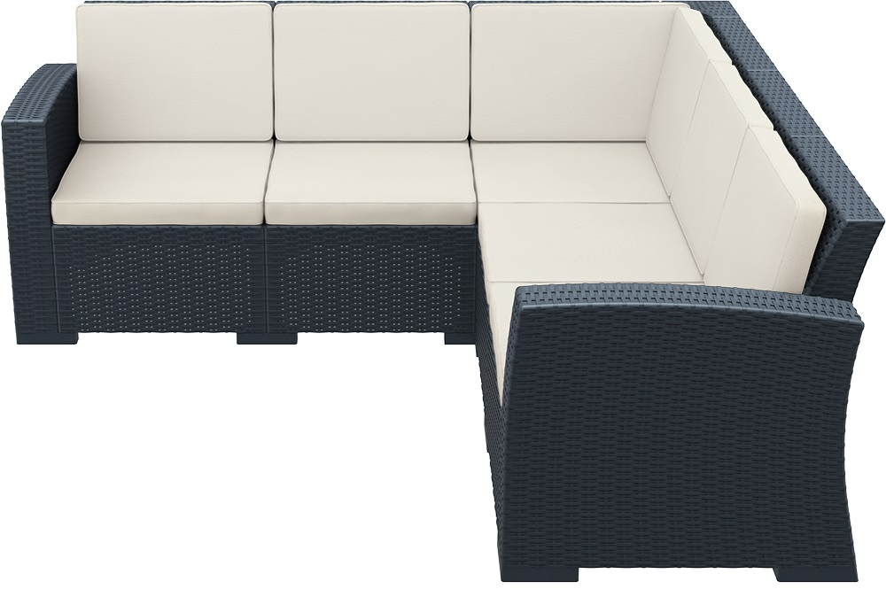 Диван пластиковый плетеный угловой с подушками Monaco Lounge Corner