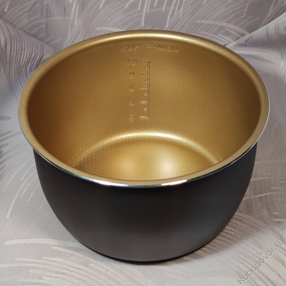 НЕКОНДИЦИЯ: Чаша с утолщёнными стенками и бронзо-тефлоновым покрытием для мультиварки-скороварки на 5 литров формата YBD