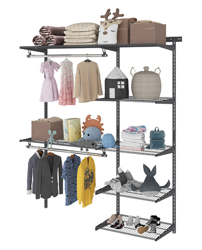 ПРАКТИК Гардеробная система Optima G150 графит, 160x45x205 см