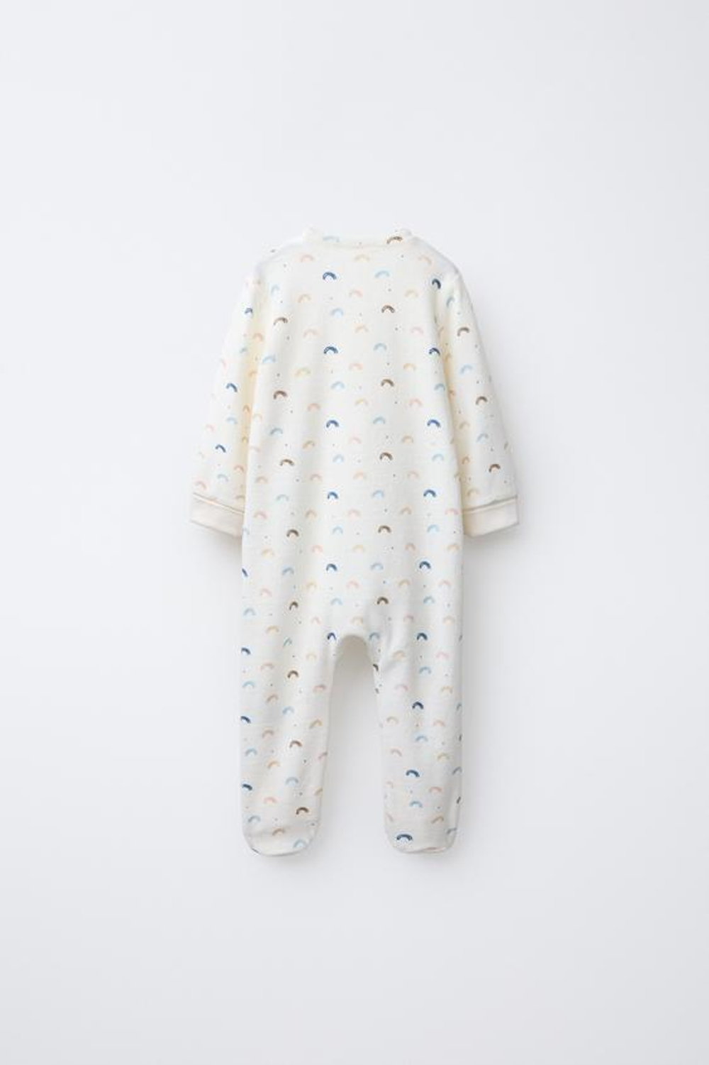 ZARA ВЕЛЮРОВЫЙ КОМБИНЕЗОН «РАДУГА», ЭКРЮ