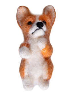 Валяние из шерсти Брелок Корги