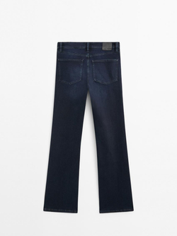 Massimo Dutti Расклешенные джинсы скинни с высокой посадкой, темно-синий