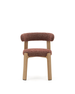 Granite Стул на 4 ножках из терракотового шенилла и массива ясеня в натуральной отделке