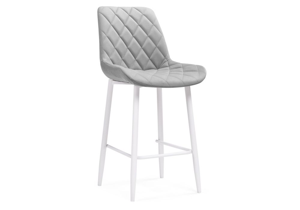 Полубарный стул Баодин К Б/К светло-серый / белый