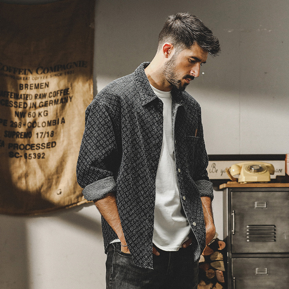 Мужская рубашка с длинным в стиле каменная мельница.