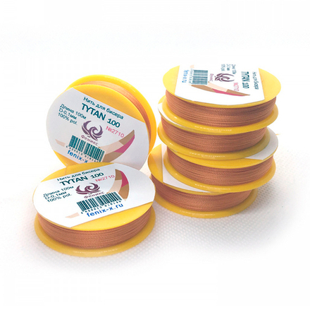 Нить для бисера Tytan 100, №2710, оранжевый, 100 м