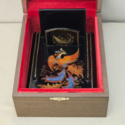 Подставка для блока для записей  ручной росписью Палех "Жар-птица"