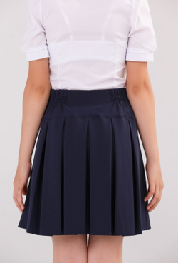 Юбка школьная для девочки девочковая складка в складку синяя 128