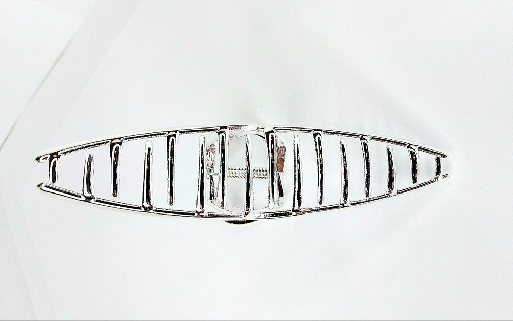 Заколка  краб для волос. Подходит для длинных и густых волос Петля. Усиленная. Цвет серебро.