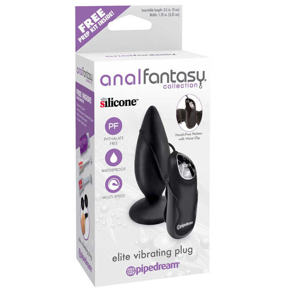 Анальная пробка с пультом Elite Vibrating Plug (черная) (Цвет: черный)