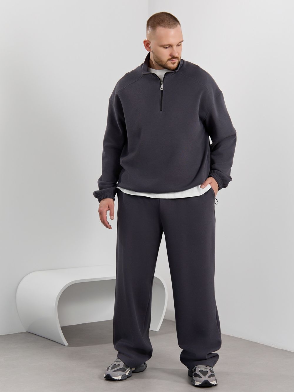 Толстовка мужская Интер-1 Виотекс ГРАФИТОВЫЙ